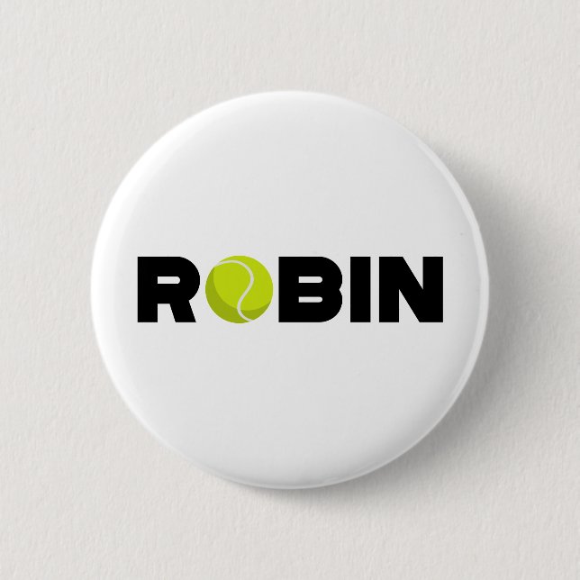 Chapa Redonda De 5 Cm Robin Tennis (Anverso)
