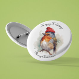 Chapa Redonda De 5 Cm Robin Winter Delight, personalizado