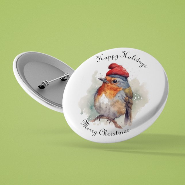Chapa Redonda De 5 Cm Robin Winter Delight, personalizado (Subido por el creador)