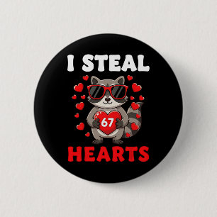 Chapa Redonda De 5 Cm Robo 67 Corazones Día de San Valentín 67 Meme Chic