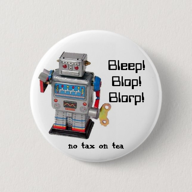 Chapa Redonda De 5 Cm Robot (Anverso)