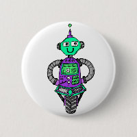 Robot arnie, morado y verde