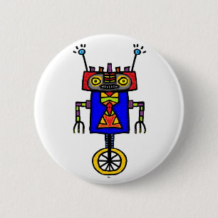 Chapa Redonda De 5 Cm Robot del Unicycle