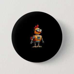 Chapa Redonda De 5 Cm Robot Feliz Pollo Con Ia Para Amante De Robots Int