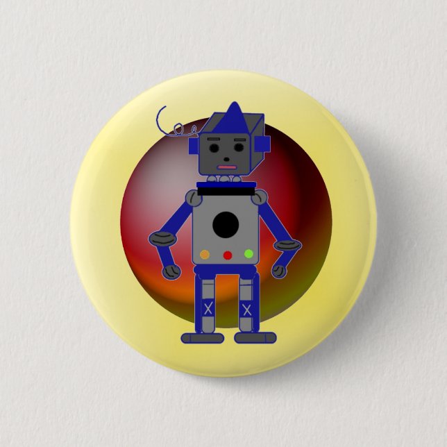 Chapa Redonda De 5 Cm Robot genial (Anverso)