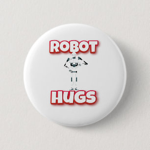 Chapa Redonda De 5 Cm Robot Hugs