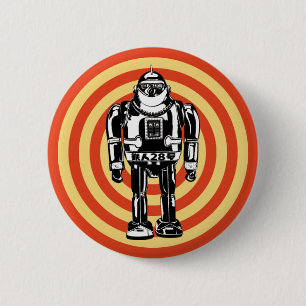 Chapa Redonda De 5 Cm Robot japonés retro
