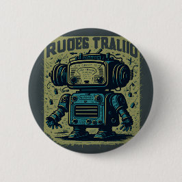 Chapa Redonda De 5 Cm robot vintage viejo