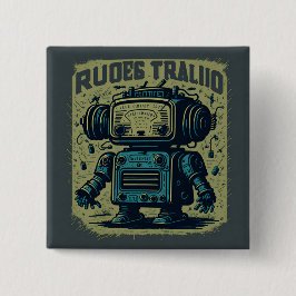 Chapa Redonda De 5 Cm robot vintage viejo