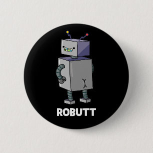 Chapa Redonda De 5 Cm Robutt Funny Robot Pun Dark BG