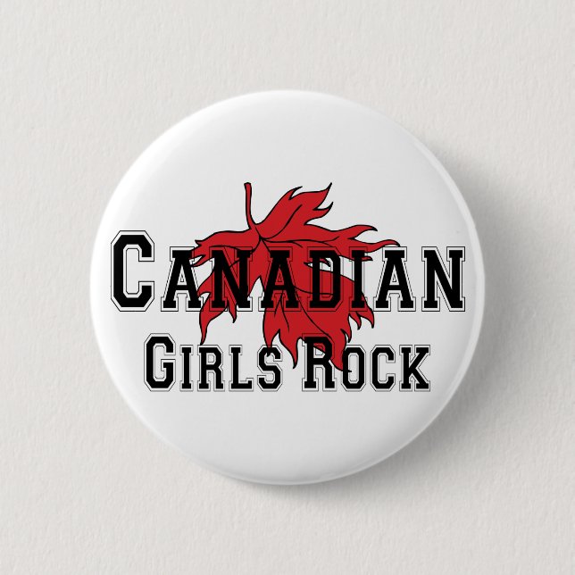 Chapa Redonda De 5 Cm Roca canadiense de los chicas (Anverso)