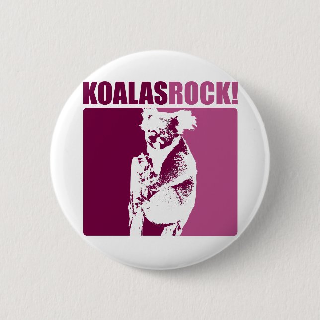 Chapa Redonda De 5 Cm ¡Roca de las koalas! (Anverso)