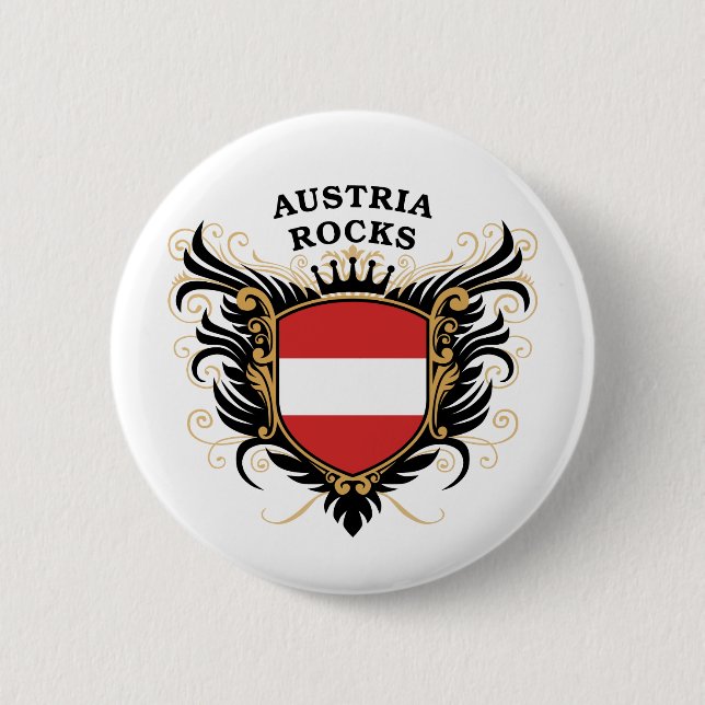Chapa Redonda De 5 Cm Rocas de Austria (Anverso)