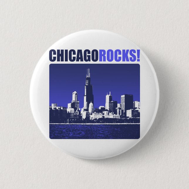 Chapa Redonda De 5 Cm ¡Rocas de Chicago! (Anverso)