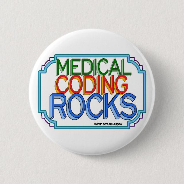 Chapa Redonda De 5 Cm Rocas de codificación médica (Anverso)