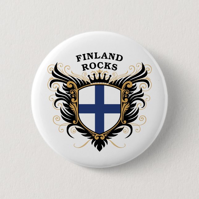 Chapa Redonda De 5 Cm Rocas de Finlandia (Anverso)