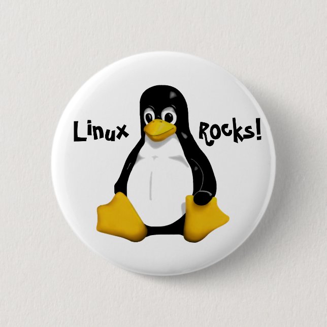 Chapa Redonda De 5 Cm ¡Rocas de Linux! (Anverso)