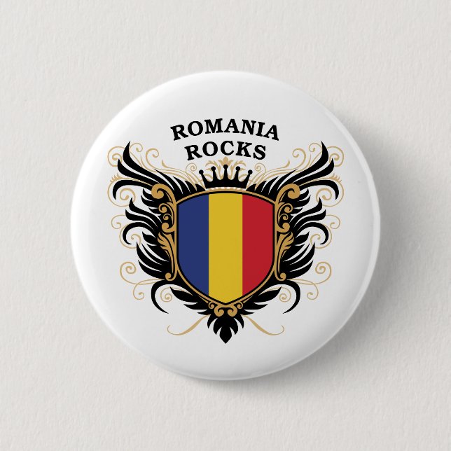 Chapa Redonda De 5 Cm Rocas de Rumania (Anverso)
