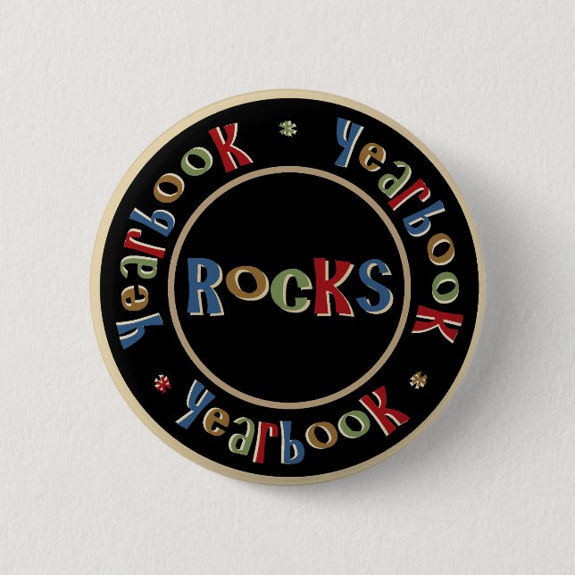 Chapa Redonda De 5 Cm Rocas del anuario (Anverso)