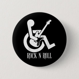 Chapa Redonda De 5 Cm Rock And Roll Handicap Parking Gracioso Guit Acúst