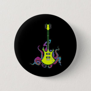 Chapa Redonda De 5 Cm Rock Banda Y Guitarra Roll Para Hombres Banda Tee