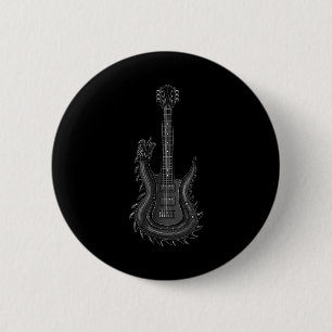 Chapa Redonda De 5 Cm Rock Bynd Rock And Roll Guitar S Para Hombres Con