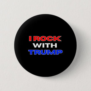 Chapa Redonda De 5 Cm Rock con Trump