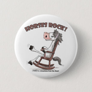 Chapa Redonda De 5 Cm ¡Rock de caballos!