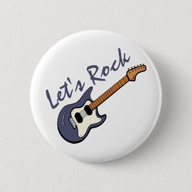 Chapa Redonda De 5 Cm Rock Guitar (Anverso)