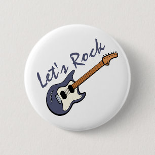 Chapa Redonda De 5 Cm Rock Guitar