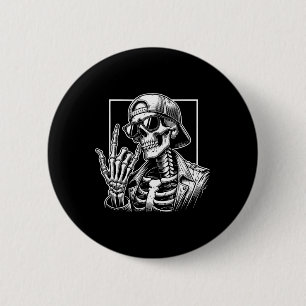 Chapa Redonda De 5 Cm Rock hand Halloween disfraz rock Guay rock