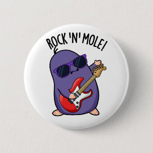 Chapa Redonda De 5 Cm Rock N Mole Funny Animal Pun