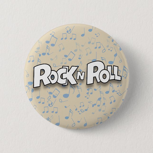 Chapa Redonda De 5 Cm Rock N Roll (Anverso)