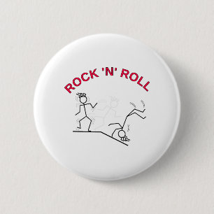 Chapa Redonda De 5 Cm Rock 'N' Roll
