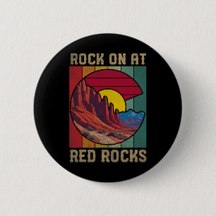Chapa Redonda De 5 Cm Rock On En Red Rocks Senderismo Al Aire Libre Band