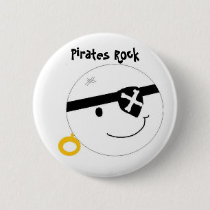 Chapa Redonda De 5 Cm Rock pirata