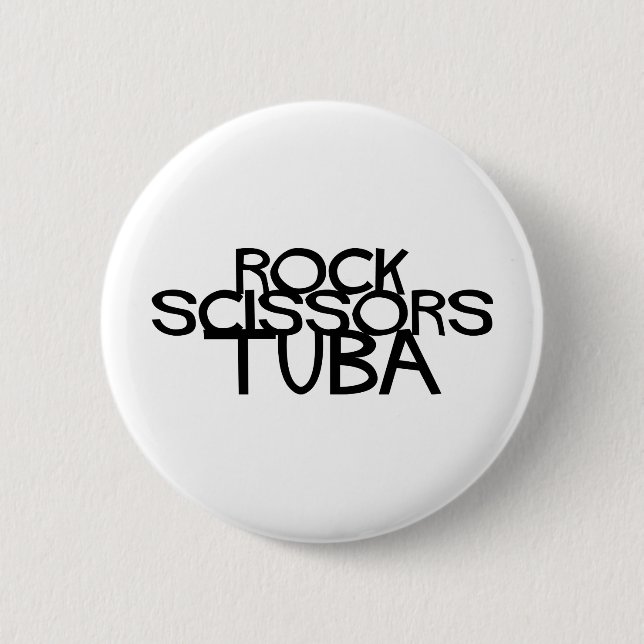Chapa Redonda De 5 Cm Rock Scissors Tuba (Anverso)