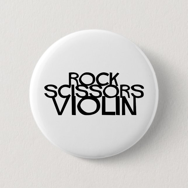 Chapa Redonda De 5 Cm Rock Scissors Violin (Anverso)