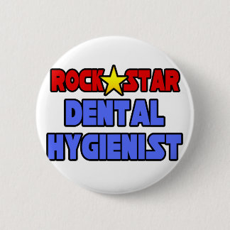 Chapa Redonda De 5 Cm Rock Star Dental Hygienist