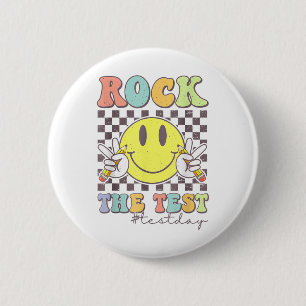 Chapa Redonda De 5 Cm Rock The Test Testing Motivational Teacher