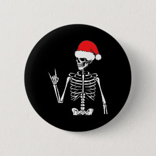 Chapa Redonda De 5 Cm Rocker Skeleton Mano Rock Sobre Disfraces Navidade