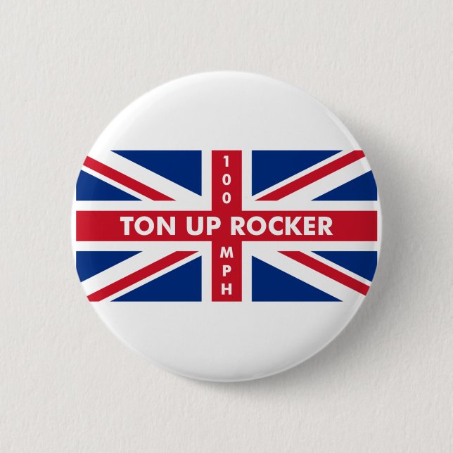 Chapa Redonda De 5 Cm Rockero Ton Up (Anverso)