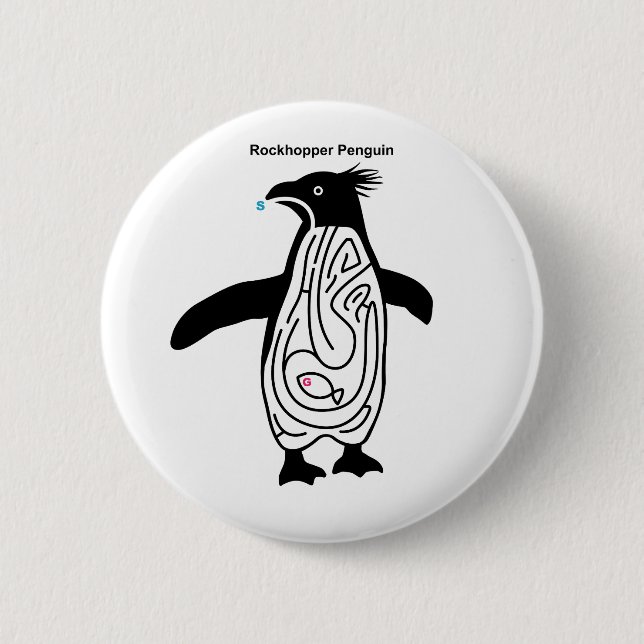 Chapa Redonda De 5 Cm Rockhopper Penguin Maze B (Anverso)