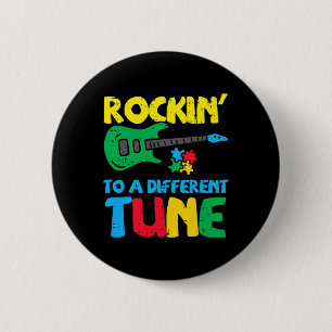 Chapa Redonda De 5 Cm Rockin A Diferentes Concienciaciones De Autismo De