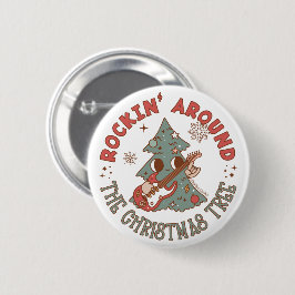 Chapa Redonda De 5 Cm Rockin Around the Christmas Tree © GraphicLoveShop