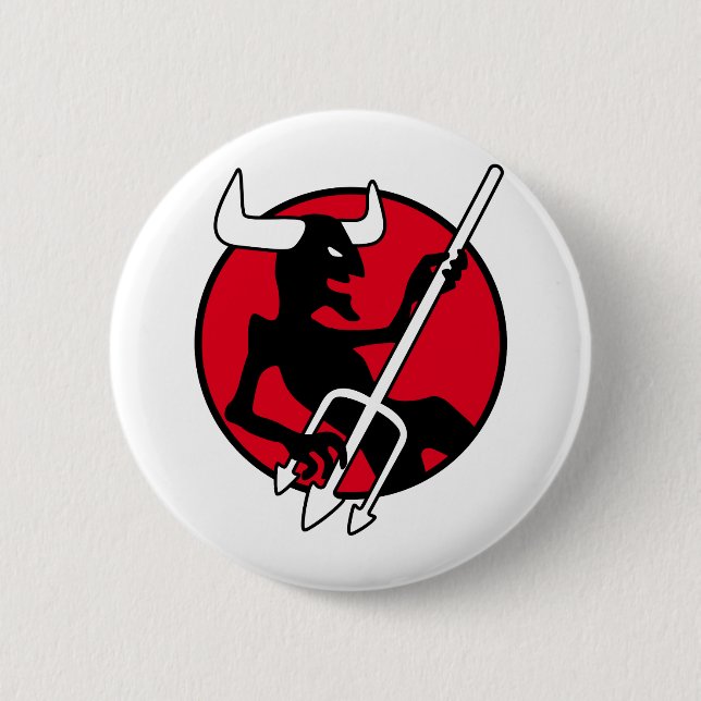 Chapa Redonda De 5 Cm Rockin Devil (Anverso)