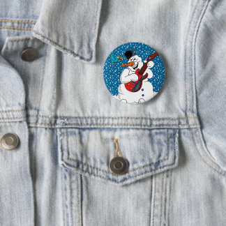 Chapa Redonda De 5 Cm Rocking Snowman