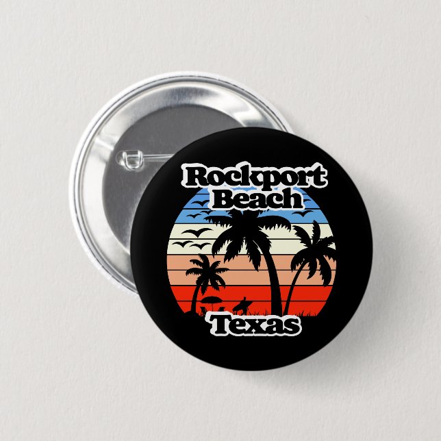 Chapa Redonda De 5 Cm Rockport Beach Texas (Anverso y reverso)
