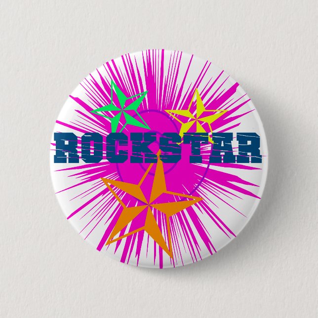 Chapa Redonda De 5 Cm RockStar (Anverso)