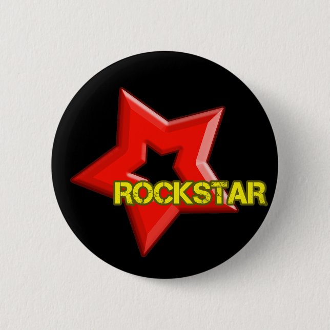 Chapa Redonda De 5 Cm Rockstar (Anverso)